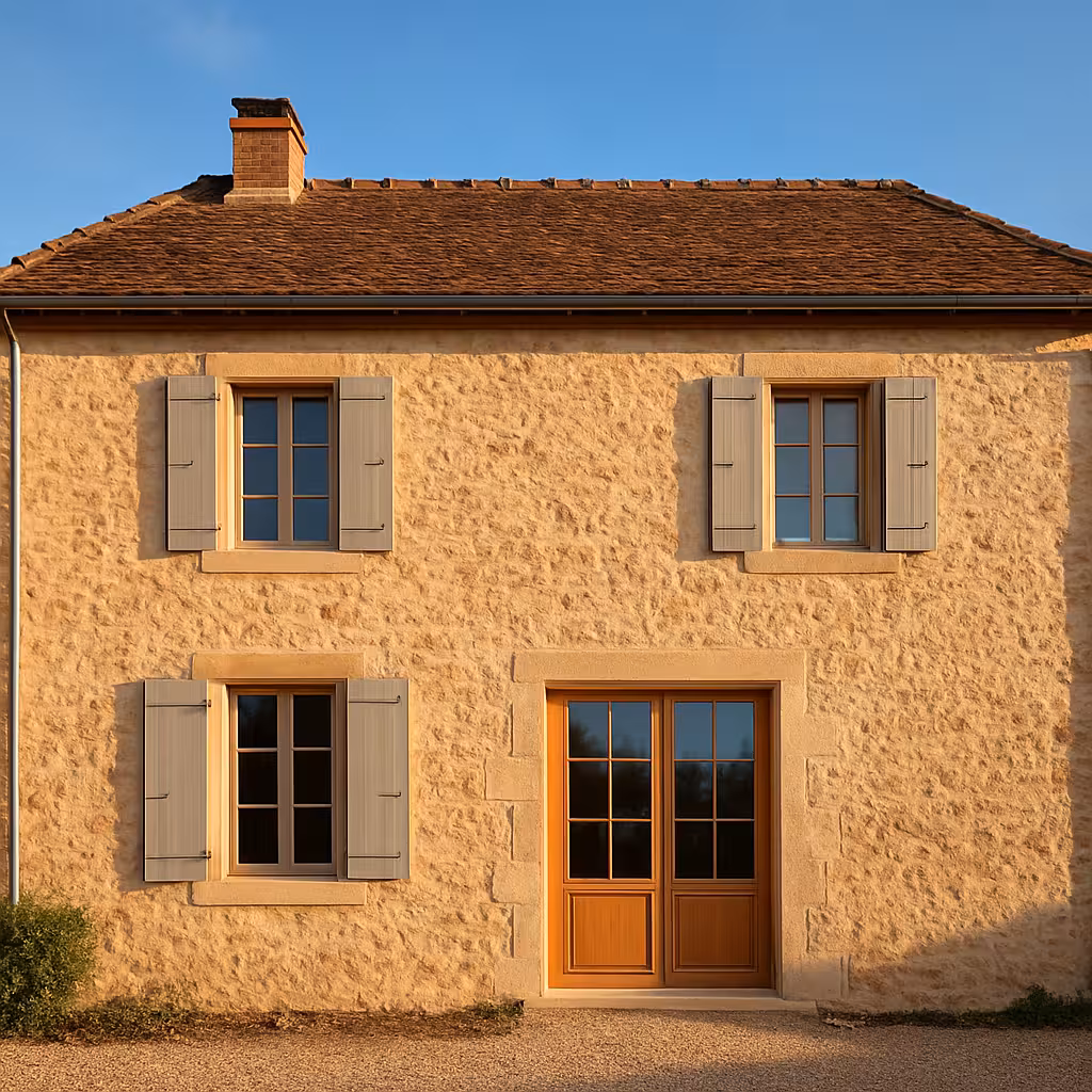 Façade en pierre rénovée par SADECOFACADE en Haute-Loire